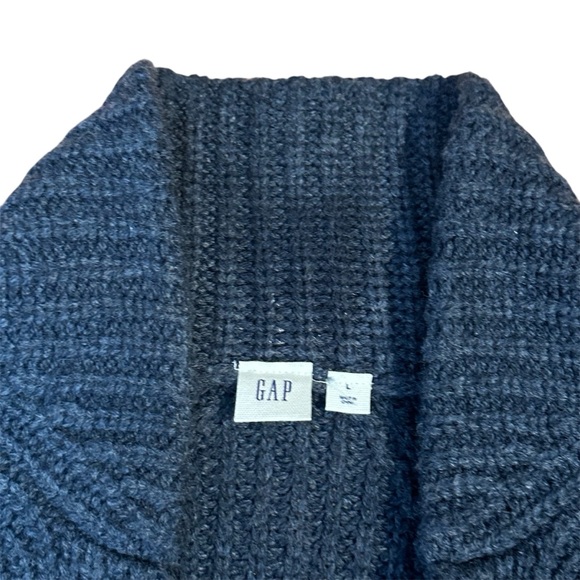 GAP Maxi Shaker Knit Cardigan Women’s Outer Wear Open Front Navy Heather Size:L - Picture 6 of 9